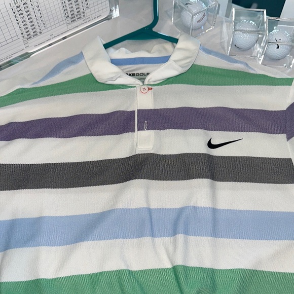 Nike Other - Nike Men's Polo Shirt - Green, Purple, Gray, White Stripes XL slim fit